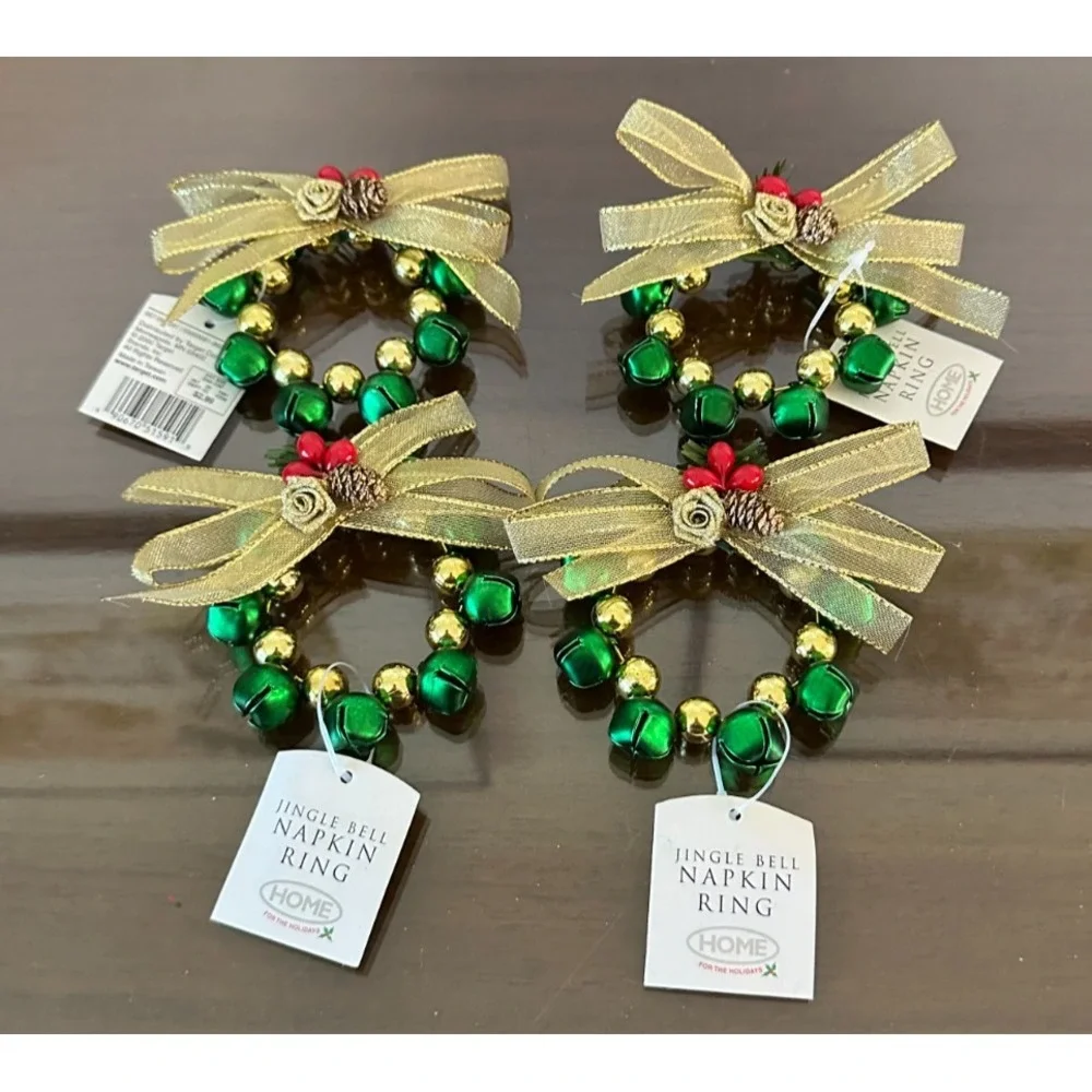 Target Home For The Holidays Set Of‎ 4 Jingle Bell Christmas Wreath Napkin Rings